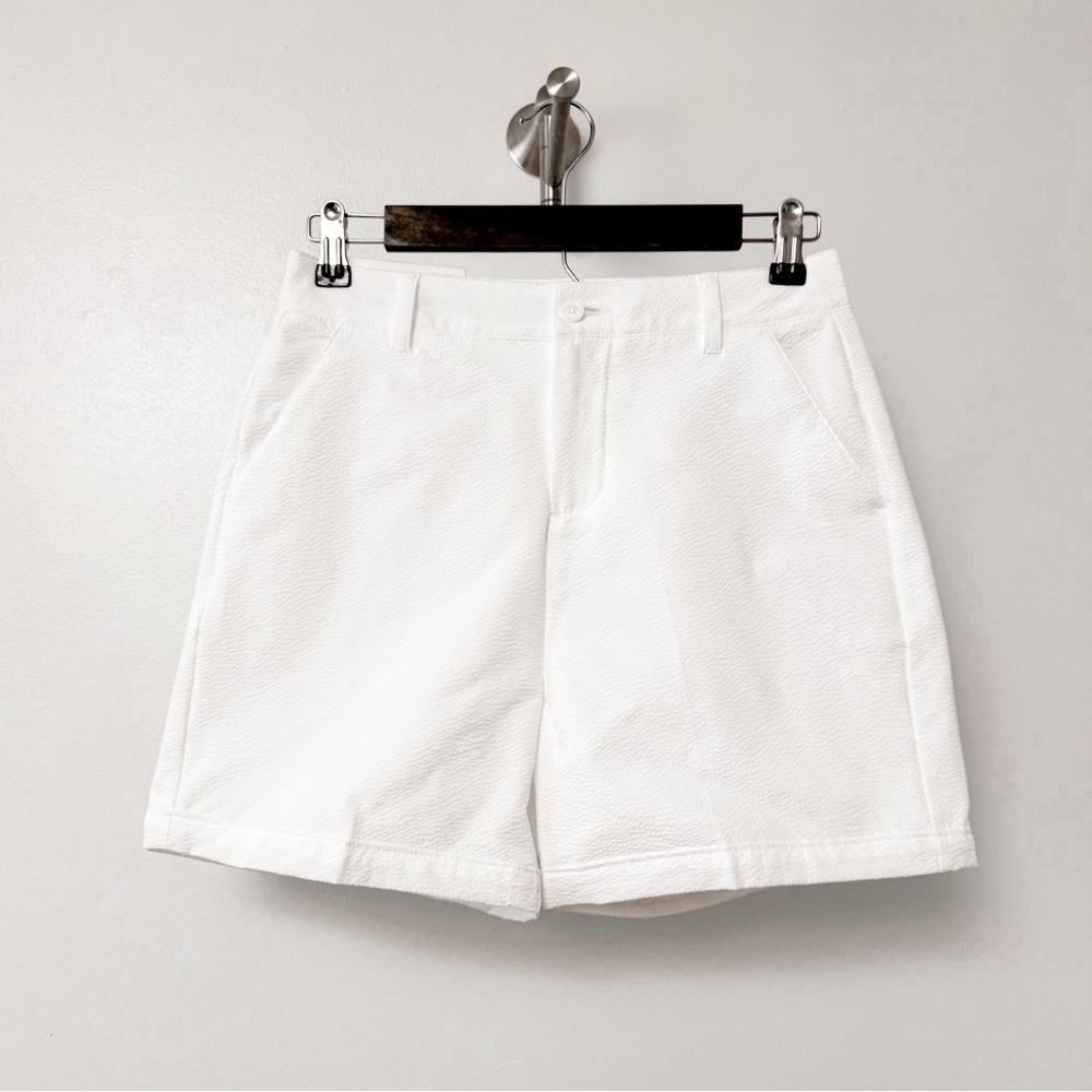 Walter Hagen Clubhouse Traditional 7” Golf Tennis Preppy Shorts White Size 2